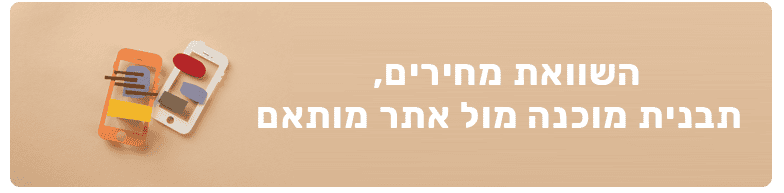 השוואת מחירים בין אתר עם תבנית לאתר בהתאמה אישית